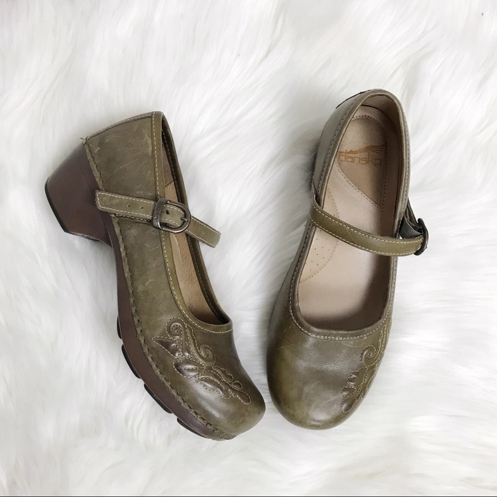 Dansko Olive Green Mary Jane Heels